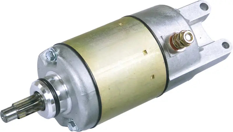 Silver and gold electric starter motor for RV parts & accessories with one-year warranty