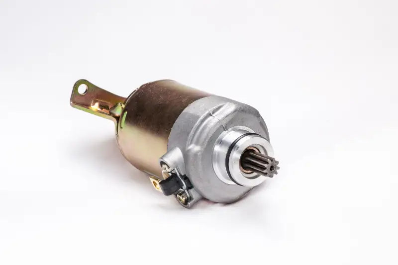 Motorcycle starter motor with gold body and silver end cap for RV and truck parts