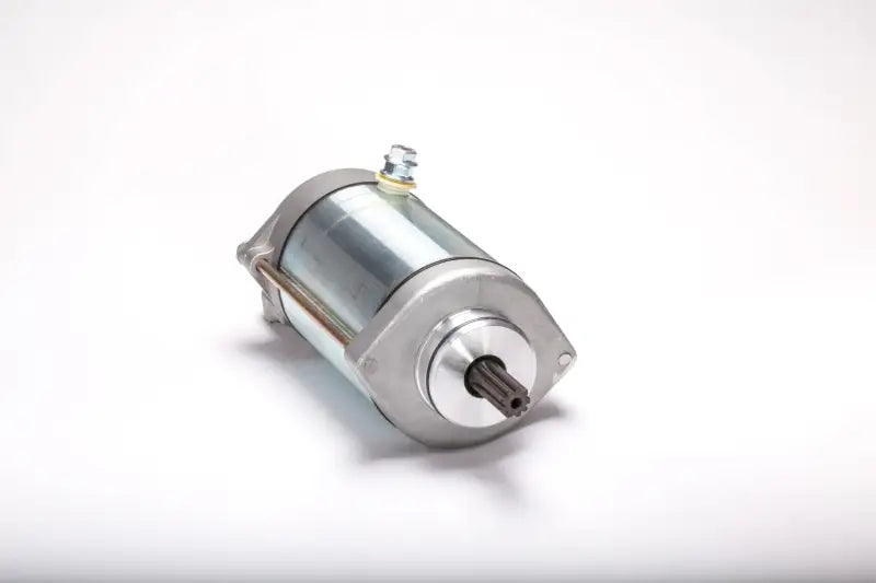Silver and gray electric starter motor meeting OEM specs, perfect for RV parts & accessories