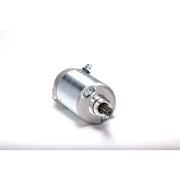 Silver cylindrical starter motor with toothed shaft for RV and truck parts & accessories