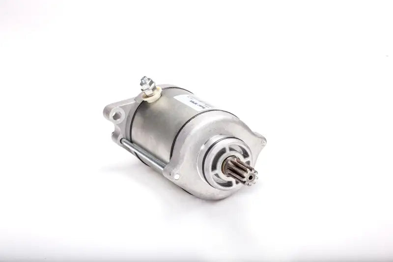 Silver metallic starter motor with splined shaft for RV and truck parts & accessories