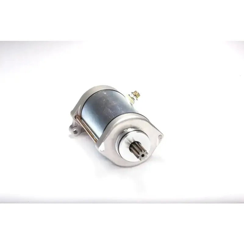 Silver and black electric starter motor for vehicle’s starting, meeting OEM specs