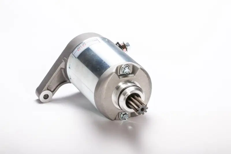 Silver and gray electric starter motor for 61-405, meets OEM specs with 1-year warranty