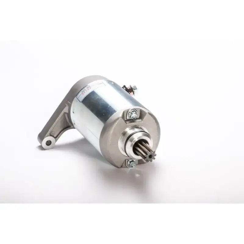 Silver and gray electric starter motor for 61-405, meets OEM specs with 1-year warranty