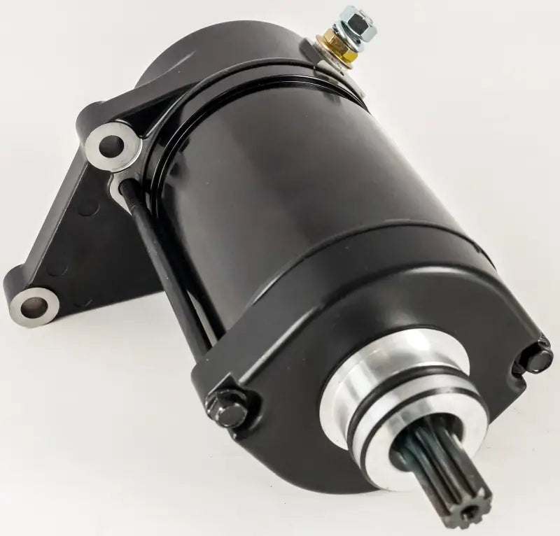 Black electric starter motor for 61-423 with OEM specs and 1-year warranty