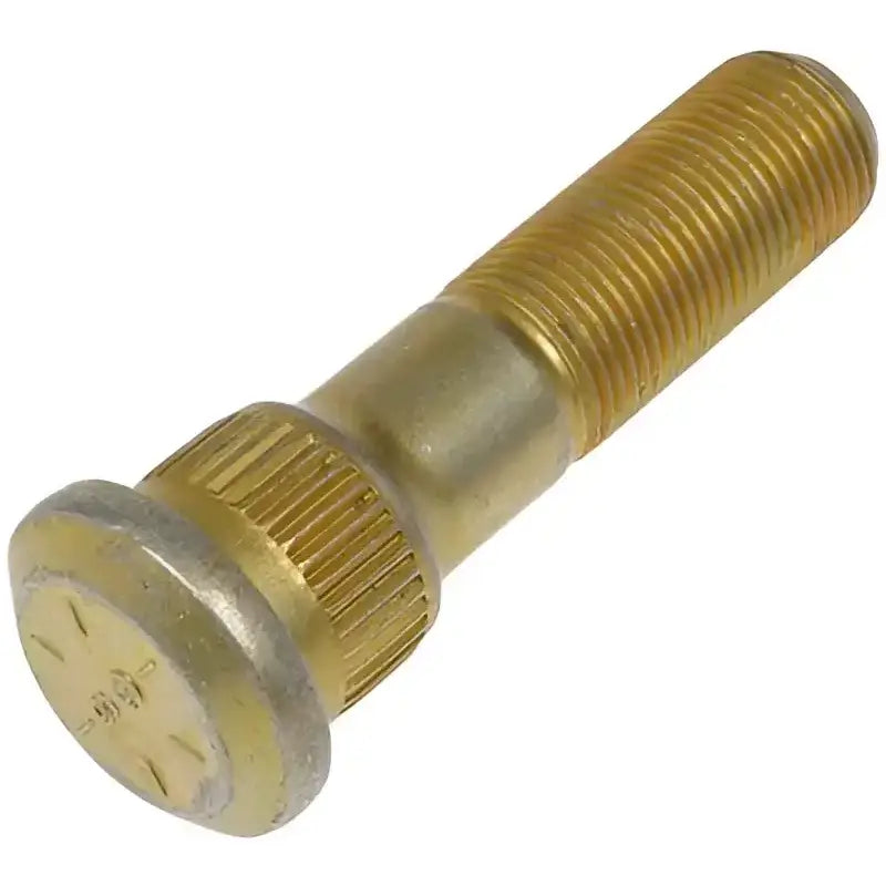 Gold-colored threaded wheel stud for Dorman HD wheel and heavy-duty wheel applications