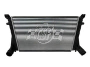 Silver and black intercooler with hose connections for CSF radiator, for optimal engine temp