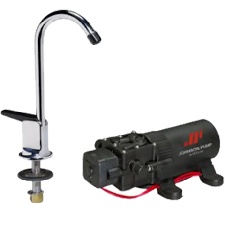 61123 Johnson Pump Faucet/1.1Gph Combo 12V - Boat Washdown