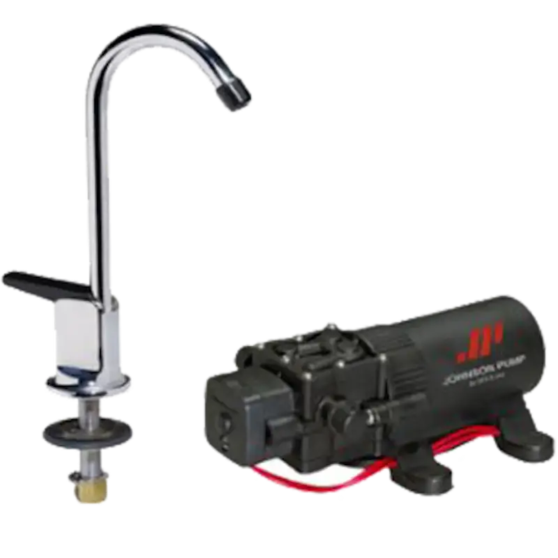 61123 Johnson Pump Faucet/1.1Gph Combo 12V - Boat Washdown