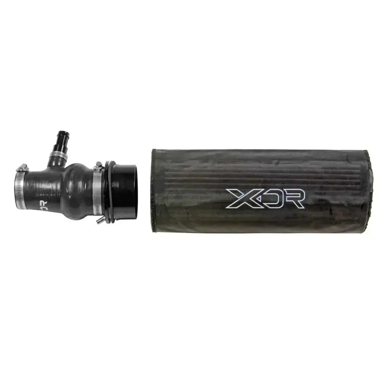 Black intake hose with filter for Maverick X3 performance air upgrade by B&M