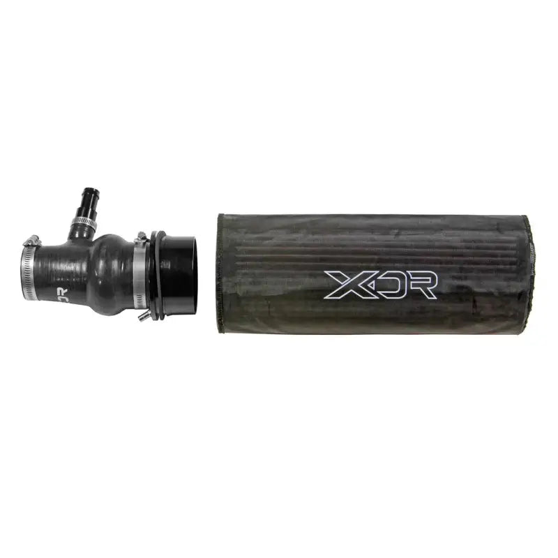 Black intake hose with filter for Maverick X3 performance air upgrade by B&M
