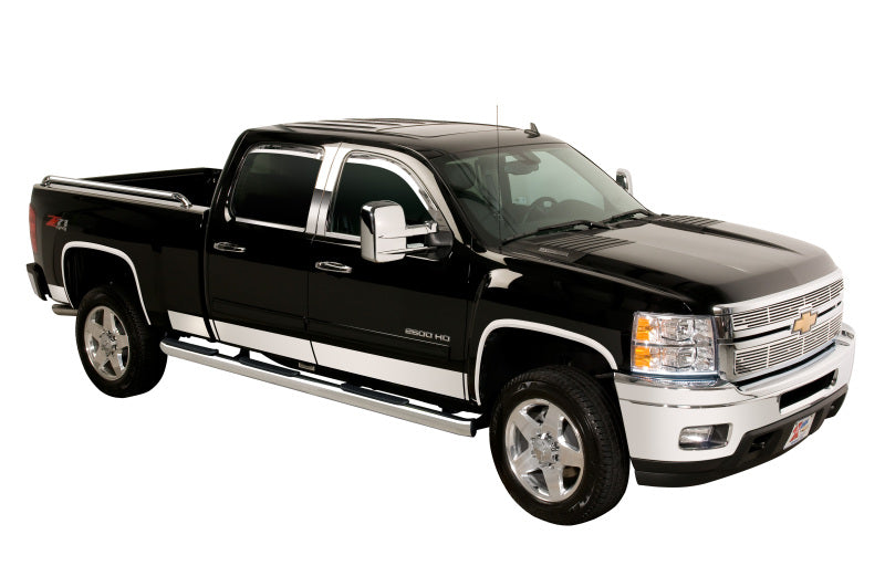 Putco 9751204 Putco 07-13 Silverado Ext Cab 6.5 Short Box - 6in Wide - 14pcs Stainless Steel Rocker Panels - 9751204