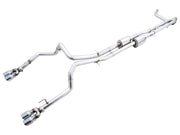 AWE Tuning 3015-42284 AWE Tuning 22-23 GMC Sierra 1500 AT4X 6.2L 0FG Catback Split Dual (Flat Bumper) - Chrome Silver Tips