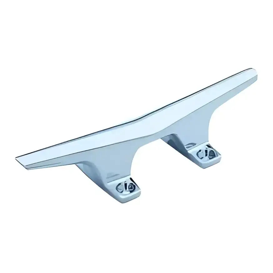 Chrome boat cleat from 6244-6 Attwood Marine with a durable hollow base design
