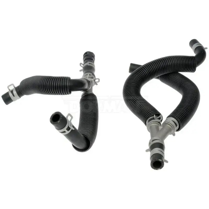 Corrugated black coolant hoses with metal clamps for Dorman 626-307HP heater hose assembly