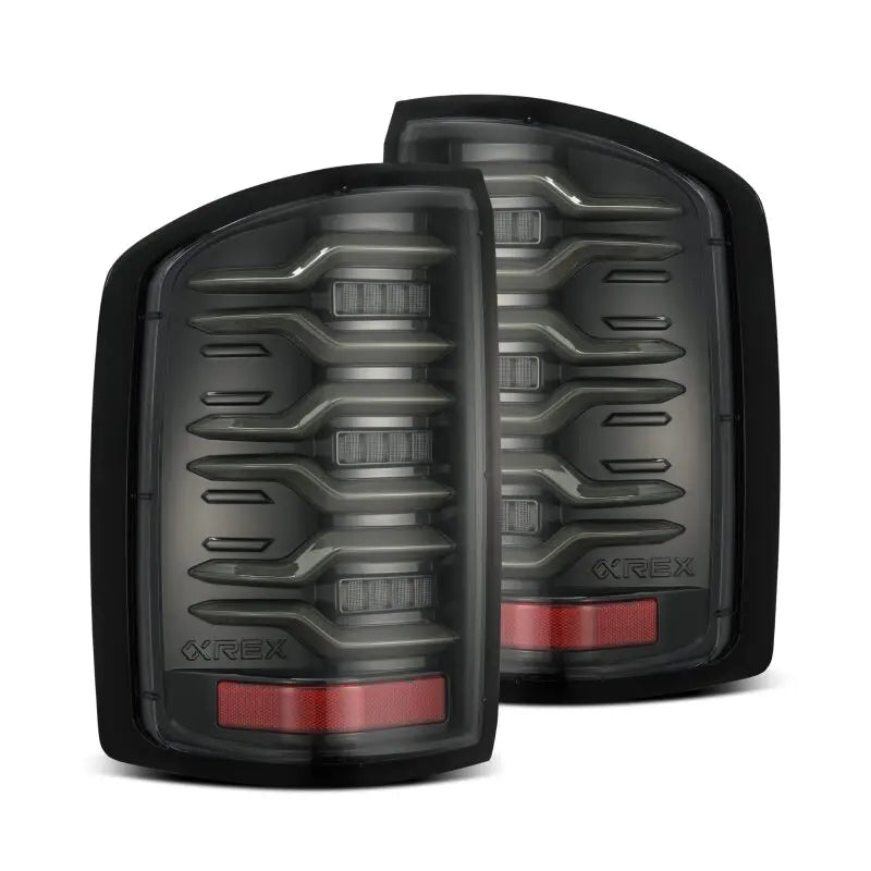 AlphaRex 630030 630030 AlphaRex 14-18 GMC Sierra 1500/2500HD/3500HD LUXX-Series LED Tail Lights Alpha-Blk Actv Lgt Seq. Sig