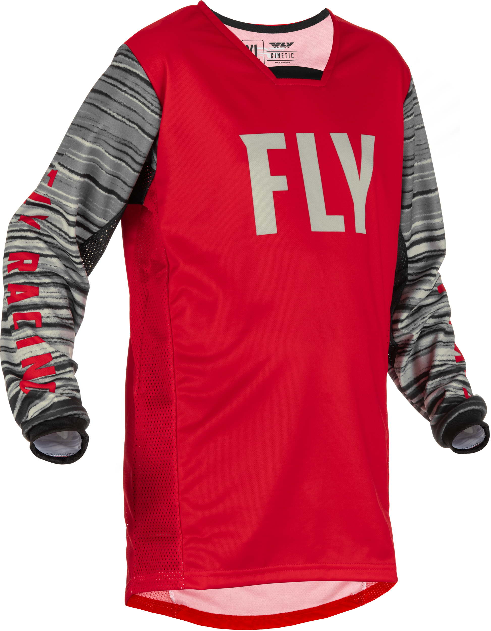 Fly Racing Fly Racing 375-527YM Youth Kinetic Wave Jersey Red/Grey Ym