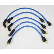 Blue spark plug wires with black boots from CDI Electron Spark Plug Wire Set I/O 6 Cyl