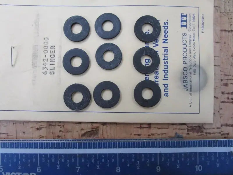 Nine black washers for Jabsco kit slinger in the 6342-0000 Jabsco kit slinger product