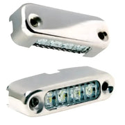 Two chrome LED deck lights for 6350B7 Attwood Marine ASM-Lt Int Micro Blu Vert