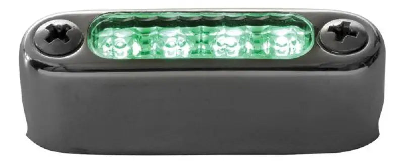 Rectangular chrome LED deck light fixture for 6351G1 Attwood Marine Int Micro Grn setup