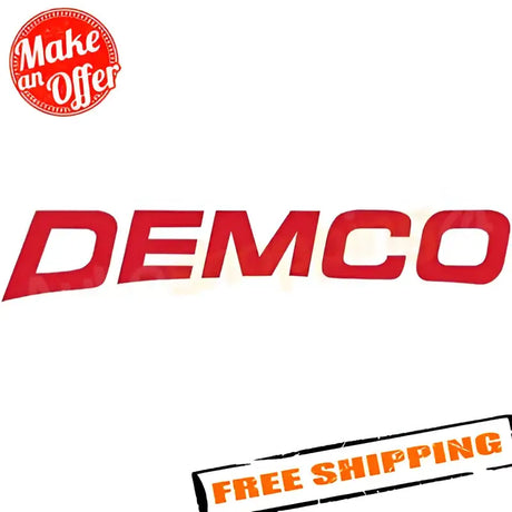 Red DEMCO 5th wheel sticker with Make an Offer and Free Shipping labels on 6360 Demco 5th Wheel