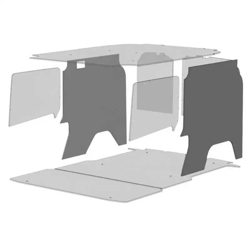 Silver folding table with Legend Fleet Duratherm ceiling liner