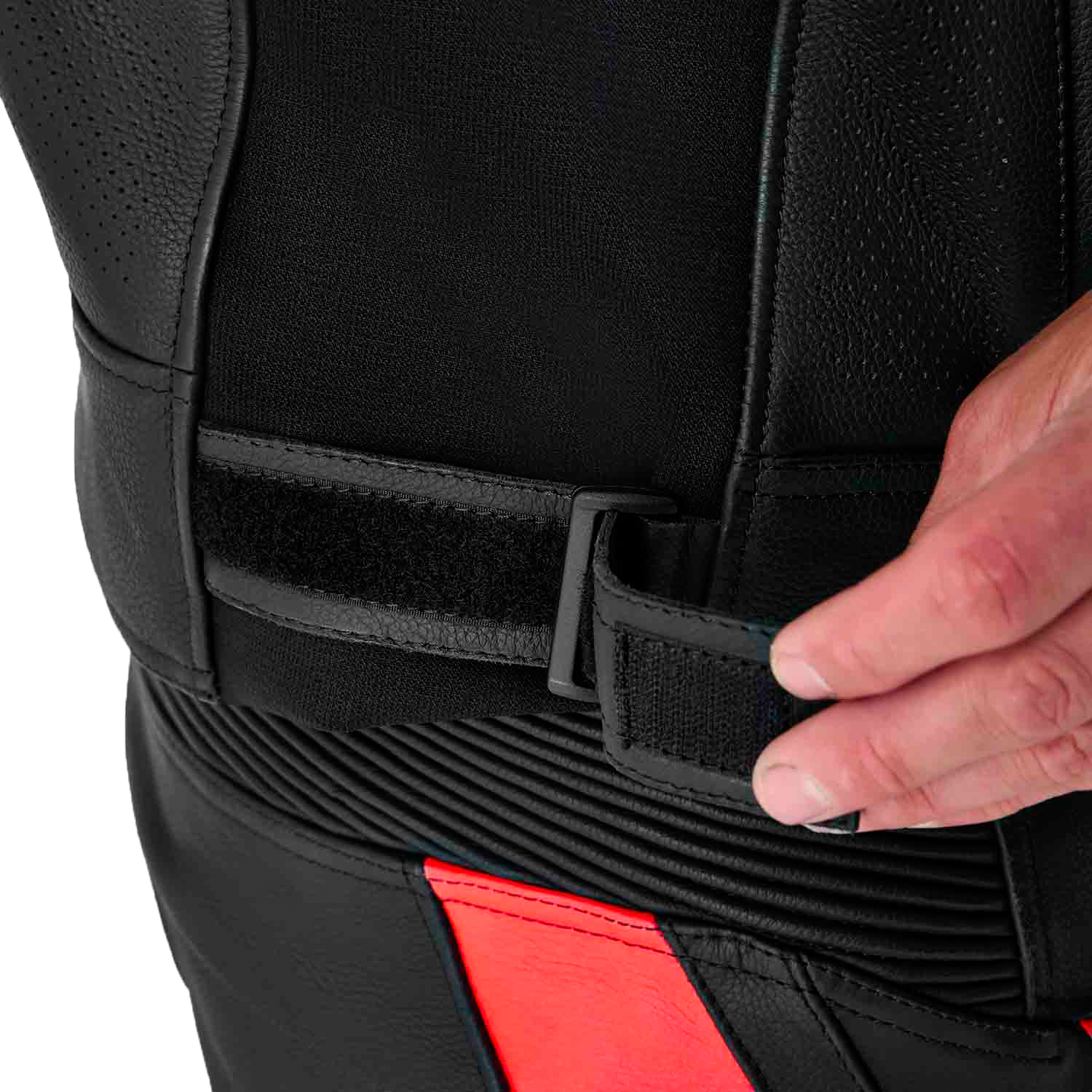 Tractech Evo D3o Jacket Blk/Flo Red Leather Md