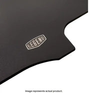 Legend black rubberized mat with embossed logo on Fleet Evolve lightweight composite flooring