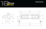 Diode Dynamics 18 In LED Light Bar Single Row Straight - Amber Driving Each Stage Series - DD5038