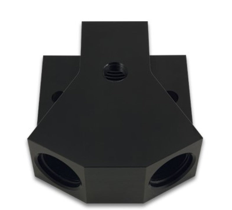 Vibrant 10893 Vibrant Billet Aluminum Y-Block Fitting with 1/8in NPT Port -8AN x Dual -8AN ORB