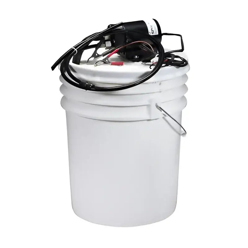 Johnson Pump Oil Change Kit with 12V Pump and Pail for boats and RVs.