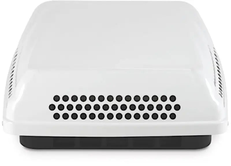 White portable Dometic Penguin air conditioner unit with perforated vent for ccc2 410a