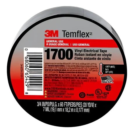 Roll of black electrical tape, Temflex electrical tape for wiring and insulation