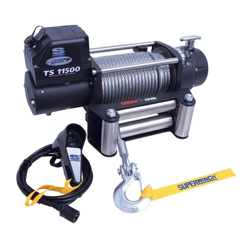 Superwinch 1511200 Superwinch 11500 LBS 12V DC 3/8in x 84ft Steel Rope Tiger Shark 11500 Winch - 1511200