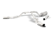 Shiny metal dual extreme exhaust system on Gibson 65683 Exhst Cat-Back Duel Extreme Exhaust