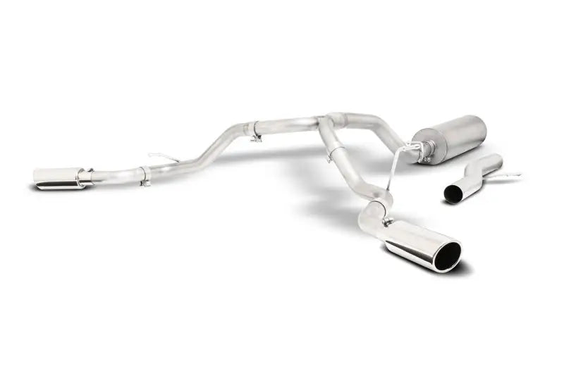 Shiny metal dual extreme exhaust system on Gibson 65683 Exhst Cat-Back Duel Extreme Exhaust