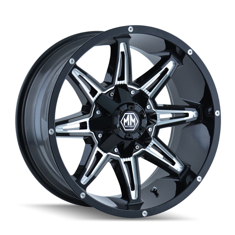 Mayhem 8090-8937M18 Mayhem 8090 Rampage 18x9 / 6x135 BP / 18mm Offset / 106mm Hub Black w/ Milled Spokes Wheel