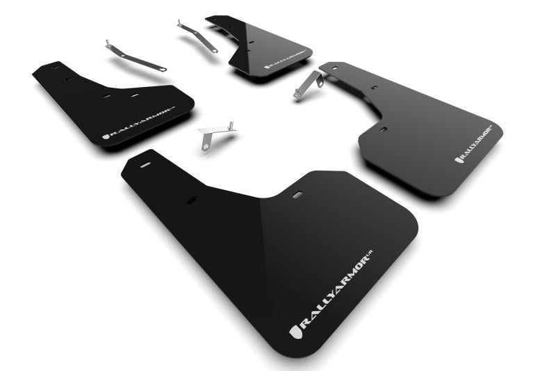 Rally Armor MF82-UR-BLK/WH Rally Armor 2022 Subaru Forester (Incl. Wilderness) UR Black Mud Flap w/ White Logo