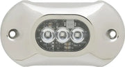 Chrome LED boat light showcasing Attwood Marine 65UW03B-7 blue light for marine needs