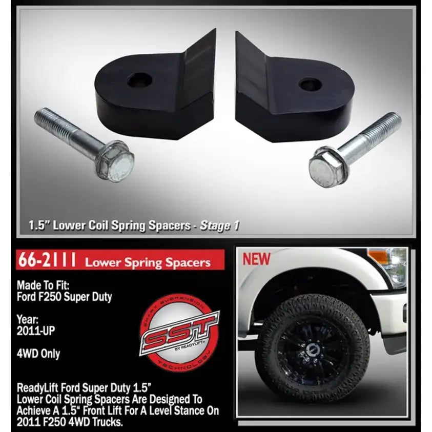 Readylift 66-2111 F250 Stage 1 Lower Coil Spring Spacers, ideal lift kit for Ford F250, enhances performance, durable construction, perfect for RV, automotive, powersports, off-road, marine, exterior, truck accessories, interior, truck bed, rv parts, 2011-2017 F250, AVADA - Best Sellers, Must Haves