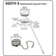 Replacement marine cap chain for Deck Fill Body on Attwood Marine Cap/Chain 66074-3