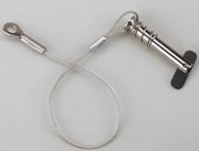 Silver clevis pin with spring and wire tether for Attwood Marine Clevis applications