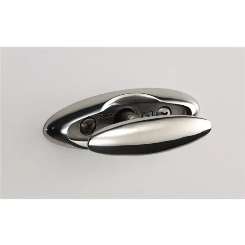 Polished metal boat cleat from Attwood Marine as a durable galvanized steel cleat fender