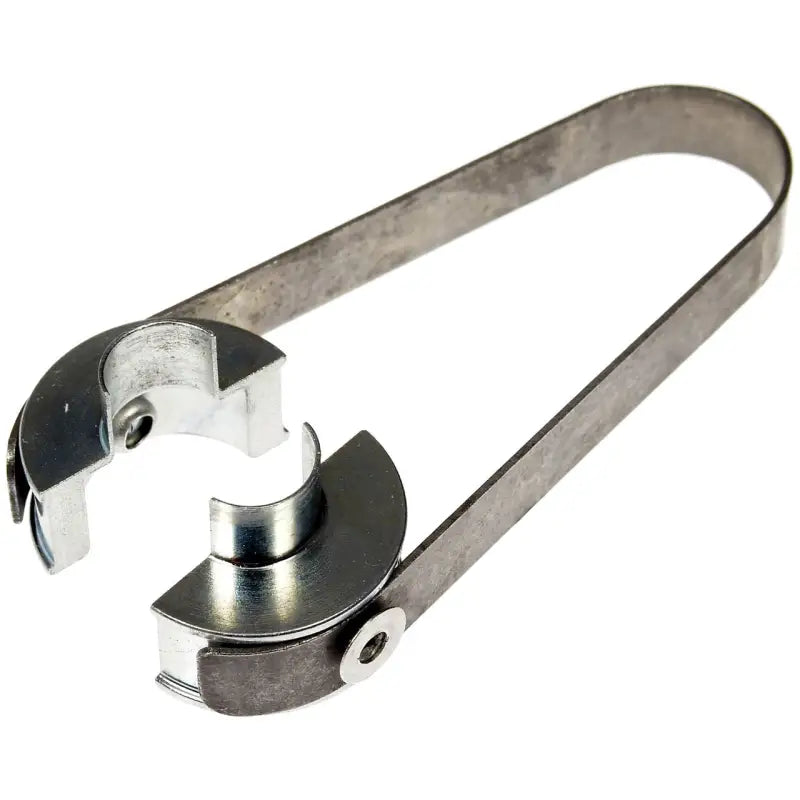 Metal spring-loaded hose clamp pliers shown with Dorman Connection Tool for easy use
