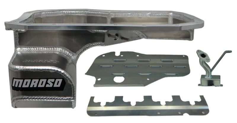 Moroso 20967 Moroso Mitsubishi Evo 7/8/9 (w/Lower Intercooler Pipe) Road Race Baffled Wet Sump 6.5qt Alum Oil Pan