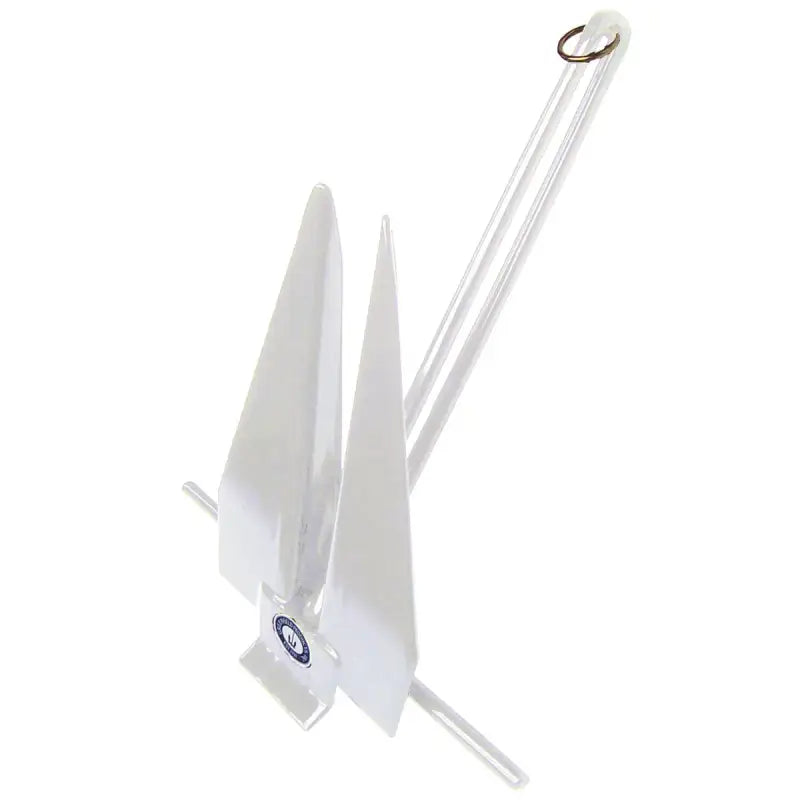 White boat anchor on 669-11-W Greenfield fluke slip ring for marine use