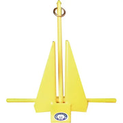 Yellow boat anchor with 669-11-Y Greenfield fluke slip ring for marine gear