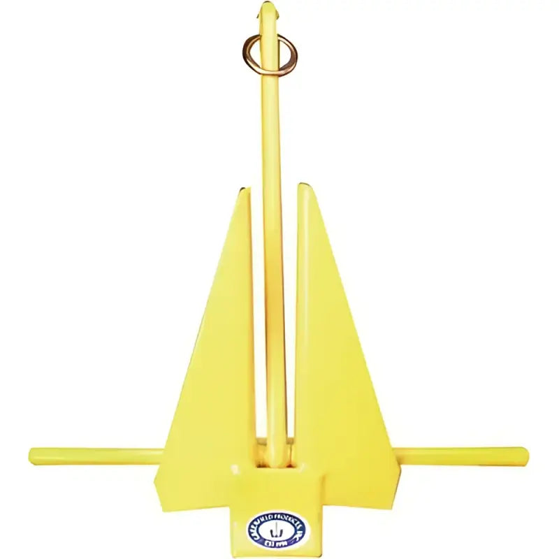 Yellow boat anchor with 669-11-Y Greenfield fluke slip ring for marine gear