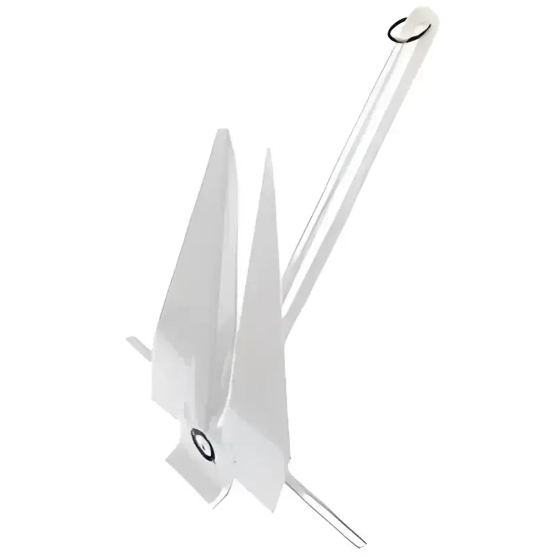 White coated boat anchor from Greenfield Fluke Slip Ring 6Lb for secure holding